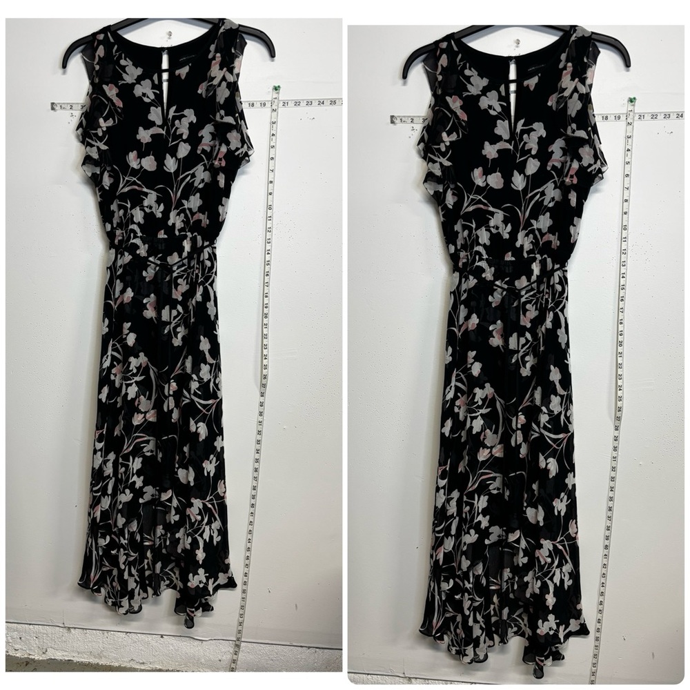 White House Black Market Black and White Floral Midi Dress